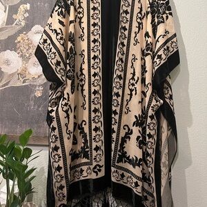 Free People Black and Cream duster